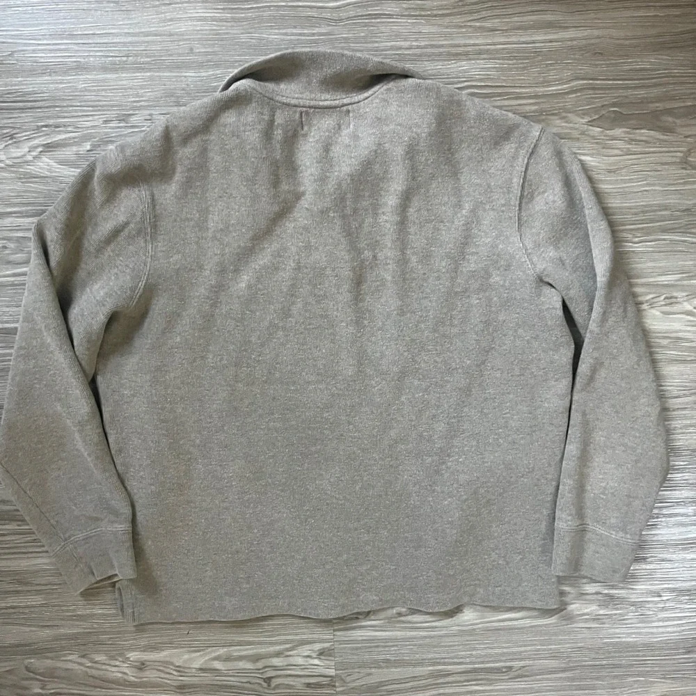 Polo Ralph Lauren Mens Quarter Zip Pullover Sweater Taupe Brown Cotton Large